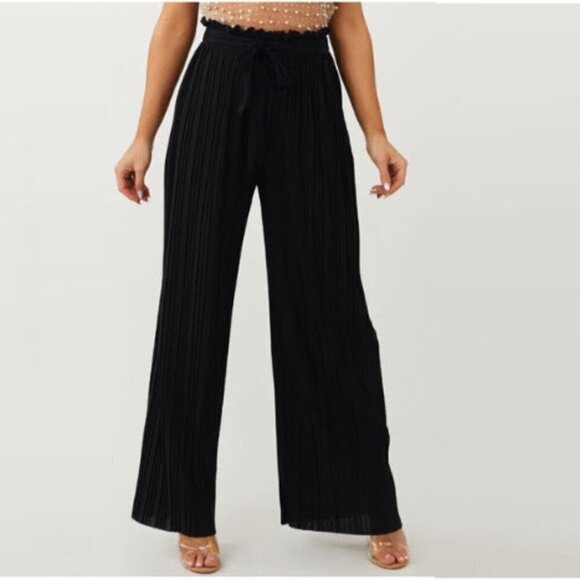 LUSH Black Wide Leg Pants - Picture 1 of 12